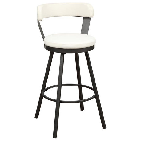 Lexicon Appert Metal Pub Height Swivel Stools in Dark Gray/White (Set of 2)