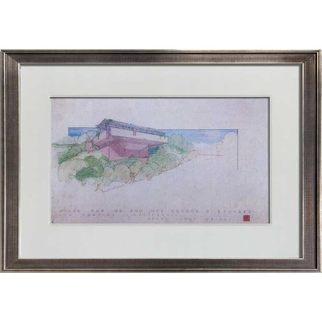 Frank Lloyd WRIGHT SIGNED #’ed LIMITED Ed. "George Sturges House CA" w/Frame