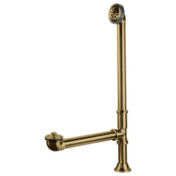 Kingston Brass Brass Claw Foot Tub Drain, Polished Brass