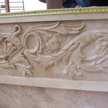Custom Carved Limestone Arch Design