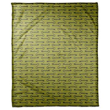 Green Keys Pattern Fleece Blanket