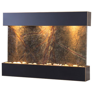 Reflection Creek Water Feature by Adagio, Green Marble, Blackened Copper
