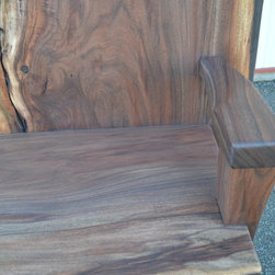 Live Edge Walnut High Backed Bench - Indoor Benches