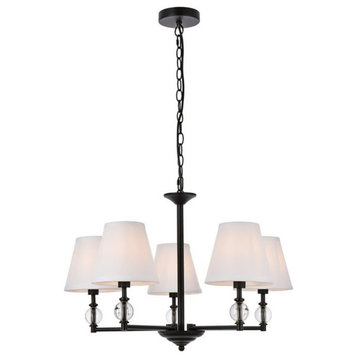 Living District Bethany 5-Light Mid-Century Metal Pendant in Black and White