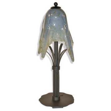 Wrought Iron Buttercup Table Lamp With Small Glass Shade