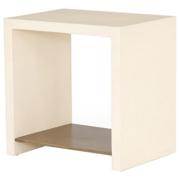 Hugo End Table in Parchment White