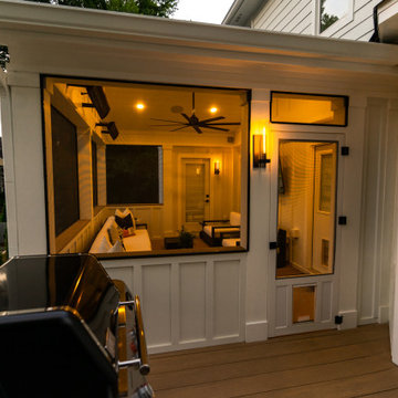 Enclosed Outdoor Porch with Grill & Lounge Seating