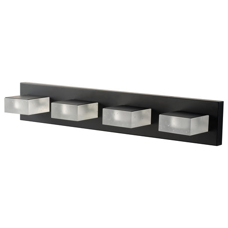 Concise Integrated LED Light White Square Shape Vanity Lighting, 4-Lights