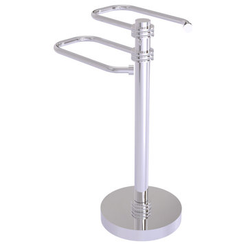 Free Standing Two Arm Guest Towel Holder, Polished Chrome