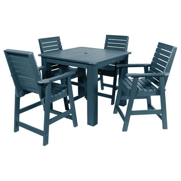 Weatherly 5-Piece Square Counter-Height Dining Set, Nantucket Blue