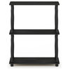 3-Tier Compact Shelf Display Rack With Classic Tube, Americano/Black