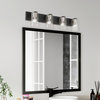 Zurich 4 Light Black With Brushed Nickel Accents Large Vanity Sconce
