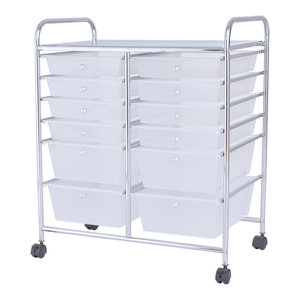 Costway 15 Drawer Rolling Storage Cart Tools Scrapbook Paper