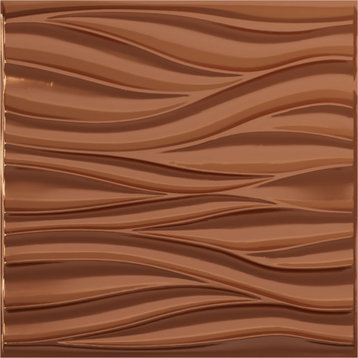 Ripple EnduraWall Decorative 3D Wall Panel, 19.625"Wx19.625"H, Copper