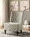 Furniture of America Ammie Fabric Upholstered Accent Chair in Black and White
