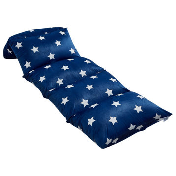 Loungie Bean Bag Covers Microfiber 88" Stars, Navy Stars