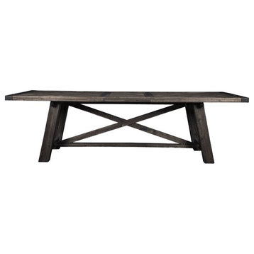 Alpine Furniture Newberry Wood Extension Dining Table in Salvaged Gray