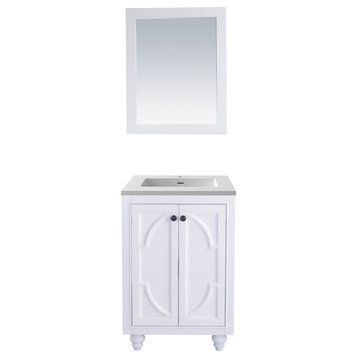 Odyssey, 24" White Cabinet With Matte White Viva Stone Solid Surface Countertop