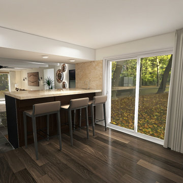 Masculine Modern Den & Kitchen Remodel
