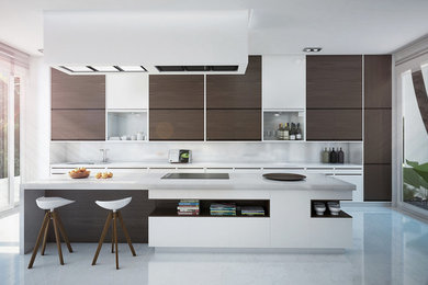 Example of a small minimalist kitchen design in Miami