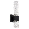 Reflect 18" LED Indoor/Outdoor Wall Light 3000K, Artisan Pressed Glass, Black