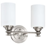 Craftmade Lighting - Craftmade Lighting 49802-BNK Dardyn - Two Light Bath Vanity - The Dardyn series combines straight line design wiDardyn Two Light Bat Brushed Polished Nic *UL Approved: YES Energy Star Qualified: n/a ADA Certified: n/a  *Number of Lights: Lamp: 2-*Wattage:100w A19 Medium Base bulb(s) *Bulb Included:No *Bulb Type:A19 Medium Base *Finish Type:Brushed Polished Nickel