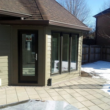 Patio view of Andersen Patio door & windows, and James Hardie Siding