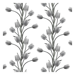 La Vie En Tulipe, White - Wallpaper