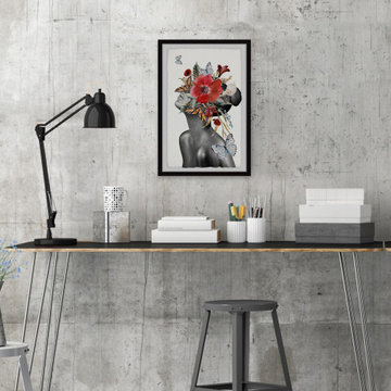 "Butterfly Bloom Sight" Framed Painting Print