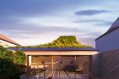 Design ideas for a medium sized modern house exterior in London.