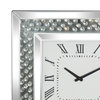 Glam Silver Wooden Wall Clock 87306