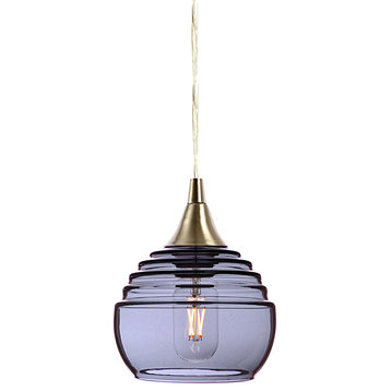 Lucent Pendant No. 302a, Gray Glass Shade, Brushed Nickel Hardware