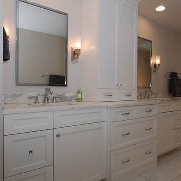 White Transitional Bathroom Renovation in Lake Forest