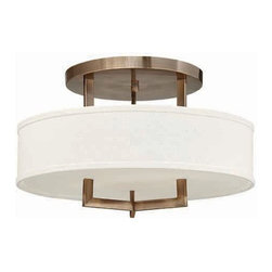 Brushed Bronze Finish by Hinkley Hampton 3 Light Semi Flush Mount - Lighting