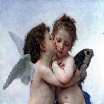 Tile Mural First kiss angels children Kitchen Backsplash 6" Ceramic Matte