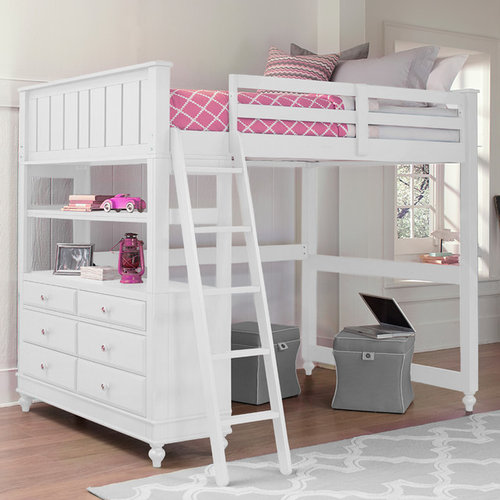 full size loft bed with storage underneath