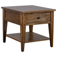 Lake House Medium Brown 3 Piece Set (1-Cocktail 2-End Tables)