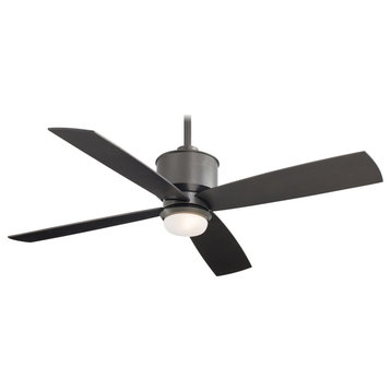 Minka Aire Strata LED 52" Indoor/Outdoor Ceiling Fan With Remote Control, Smoked Iron