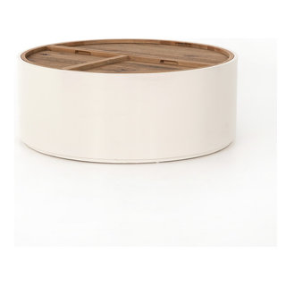 Four Hands Cas Drum Coffee Table, Cream - Transitional - Coffee Tables ...
