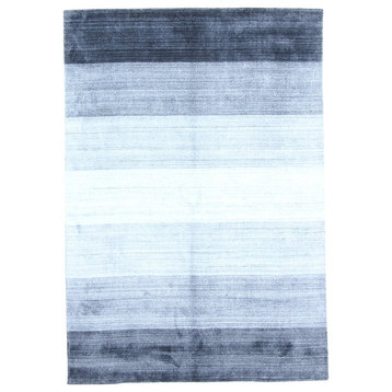 Modern Hand-Knotted Rug, Gray, 5'7"x7'11"