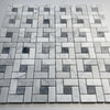 Carrara White Bardiglio Gray Marble Pinwheel Windmill Mosaic Tile Hone, 1 sheet