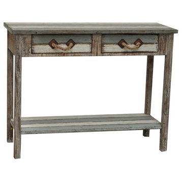 Nantucket 2-Drawer Weathered Wood Console