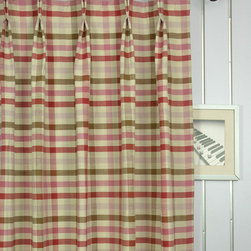 Paroo Cotton Blend Middle Check Double Pinch Pleat Curtains & Drapes Heading Sty - Curtains
