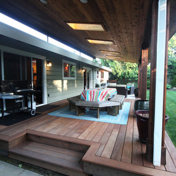 Full Low Deck Build and Retrofit Roof - Cumaru Decking With Cedar Trims
