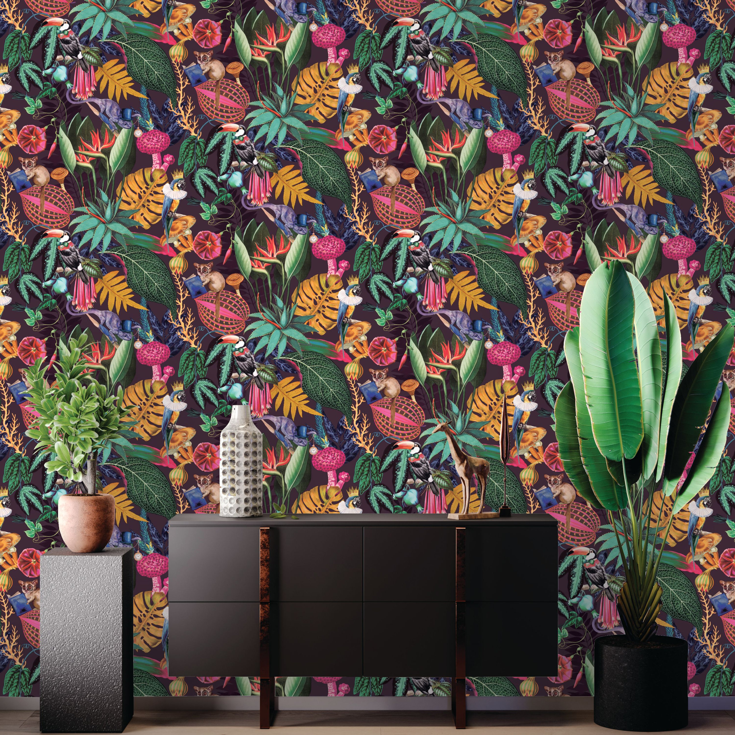 Bold Tropical Floral Wallpaper, Sample - Tropical - Wallpaper - by ...