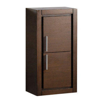 Fresca Allier Gray Oak Bathroom Linen Side Cabinet With 2 Doors, Wenge Brown