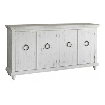 Macao Rustic Modern Solid Wood 4-Door Sideboard, White