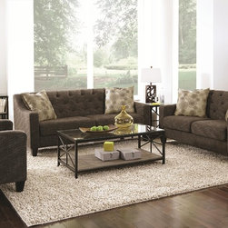Coaster 3 Pieces Avondale Black Sofa Set - Living Room Furniture Sets