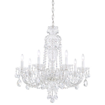 Sterling 7-Light Chandelier in Silver With Clear Heritage Crystal