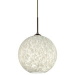 Besa Lighting - Besa Lighting 1JT-COCO1219-LED-BR Coco 12 - 11.75" 9W 1 LED Cord Pendant - The globe-shaped Coco is a blown glass with a neutral d�cor and classic shape that blends gracefully into all environments. Our Opal glass is a soft white cased glass that can suit any classic or modern decor. Opal has a very tranquil glow that is pleasing in appearance. The smooth satin finish on the clear outer layer is a result of an extensive etching process. This blown glass is handcrafted by a skilled artisan, utilizing century-old techniques passed down from generation to generation. The cord pendant fixture is equipped with a 10' SVT cordset and an low profile flat monopoint canopy. These stylish and functional luminaries are offered in a beautiful brushed Bronze finish.  Canopy Included: TRUE  Shade Included: TRUE  Cord Length: 120.00  Canopy Diameter: 5 x 5 x 0 Eco-Friendly: TRUE  Color Temperaute:   Lumens:   CRI:   Rated Life: 30,000 HoursCoco 12 11.75" 9W 1 LED Cord Pendant Bronze Carrera Glass *UL Approved: YES *Energy Star Qualified: n/a  *ADA Certified: n/a  *Number of Lights: Lamp: 1-*Wattage:9w LED bulb(s) *Bulb Included:Yes *Bulb Type:LED *Finish Type:Bronze